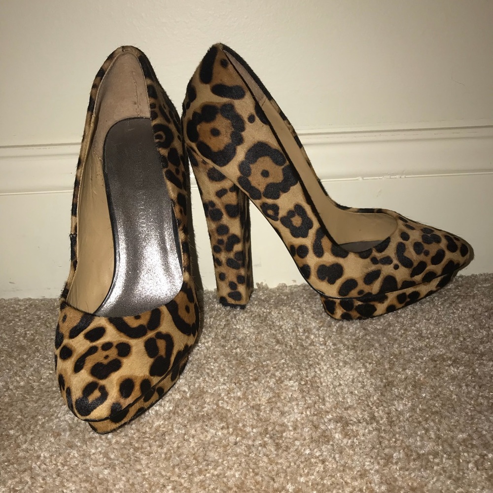 Adrienne Maloof leopard platform heels